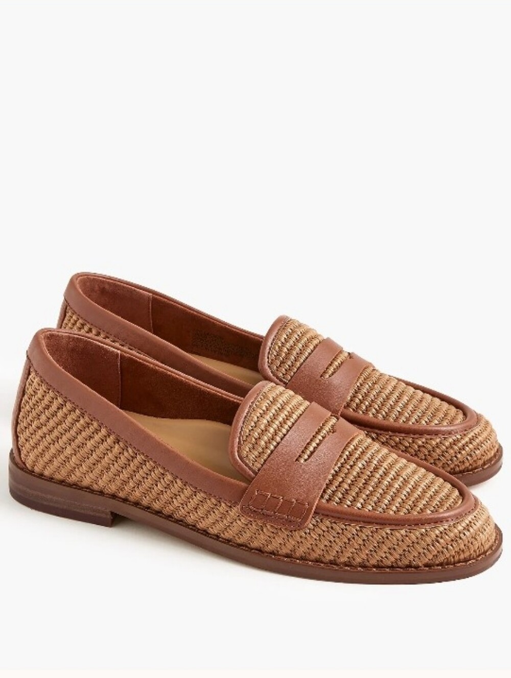 J. Crew Factory Josie Woven Raffia Penny Loafer - Cedarwood raffia